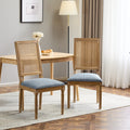 Roomfitters French Country Dining Chairs Set Of 2 Cane Backrest Seating Padded Kitchen Chairs Weathered