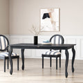 Roomfitters French Country Expandable Dining Table Butterfly Leaf Charcoal Grey Table Cabriole Leg Wood Buffet
