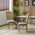 Roomfitters French Country Slate Blue Dining Chairs Cane Backrest Seating Padded Kitchen Chairs
