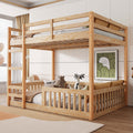 Roomfitters Full Over Full Wood Bunk Bed With Ladder And Guardrails Solid Pine