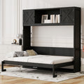 Roomfitters Full Queen Size Murphy Bed With Storage Cabinets Shelves And Rustic X Shape Design
