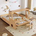 Roomfitters Full Size Car Shaped Floor Bed With Storage Drawers And Built In Desk Wood Frame