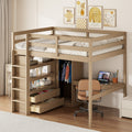Roomfitters Full Size Loft Bed With Wardrobe Desk And Storage Shelves