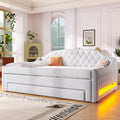 Roomfitters Full Size Upholstered Daybed Frame With Curved Backrest Channel Tufted Sofa Bed For Guest Room