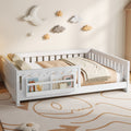 Roomfitters Full Size Wood Platform Bed With Guardrail And 2 Bookshelves