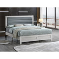 Roomfitters Full Upholstered Platform Bed Frame With Modern Horizontal Channel Padded Headboard No Box Spring Needed Beige
