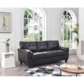 Roomfitters Gallant Pu Leather Sofa Tufted 3 Seater Couch Padded Seating For Small Spaces Removable Backs
