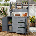 Roomfitters Garden Potting Bench With Storage Hutch Outdoor Potting Table With 6 Drawers And Cabinets Shelves