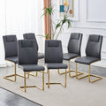 Roomfitters Gray Pu Leather Dining Chairs With Gold Arched Leg Luxury Upholstered Kitchen Seating Set Of 4 6