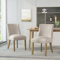 Roomfitters High Back Upholstered Dining Chairs With Nailhead Trim Solid Wood Legs For Kitchen Dining Room Set Of 2 Beige