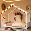 Roomfitters House Floor Bed With Support Slats Solid Wood Open Frame Design