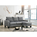 Roomfitters Jessica Velvet Reversible Sectional Padded Sofa Chaise Modern Apartment Scale Seating