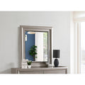 Roomfitters Kat Silver Champagne Modern Dresser Mirror Architectural Wood Frame Contemporary High Clarity Vanity Mirror