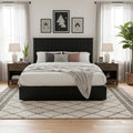 Roomfitters King Platform Bed Frame With Fluted Headboard Modern Minimalist Mattress Foundation No Box Spring Needed Black