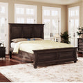 Roomfitters King Queen Size Bed Frame With Paneled Headboard And Footboard Traditional Wooden Platform Bed Frame Brown