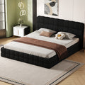 Roomfitters King Size Upholstered Platform Bed Frame Modern Square Grid Tufted Bubble Design Bed For Master Bedroom