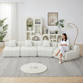 Roomfitters Large Curved Modular Sectional Sofa Low Profile Arc Shaped Upholstered Couch With 4 Pillows For Living Room