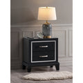 Roomfitters Livingston 2 Drawer Nightstand Black Modern Ac Usb C Outlets Fully Assembled Wood Grain Tech Hub