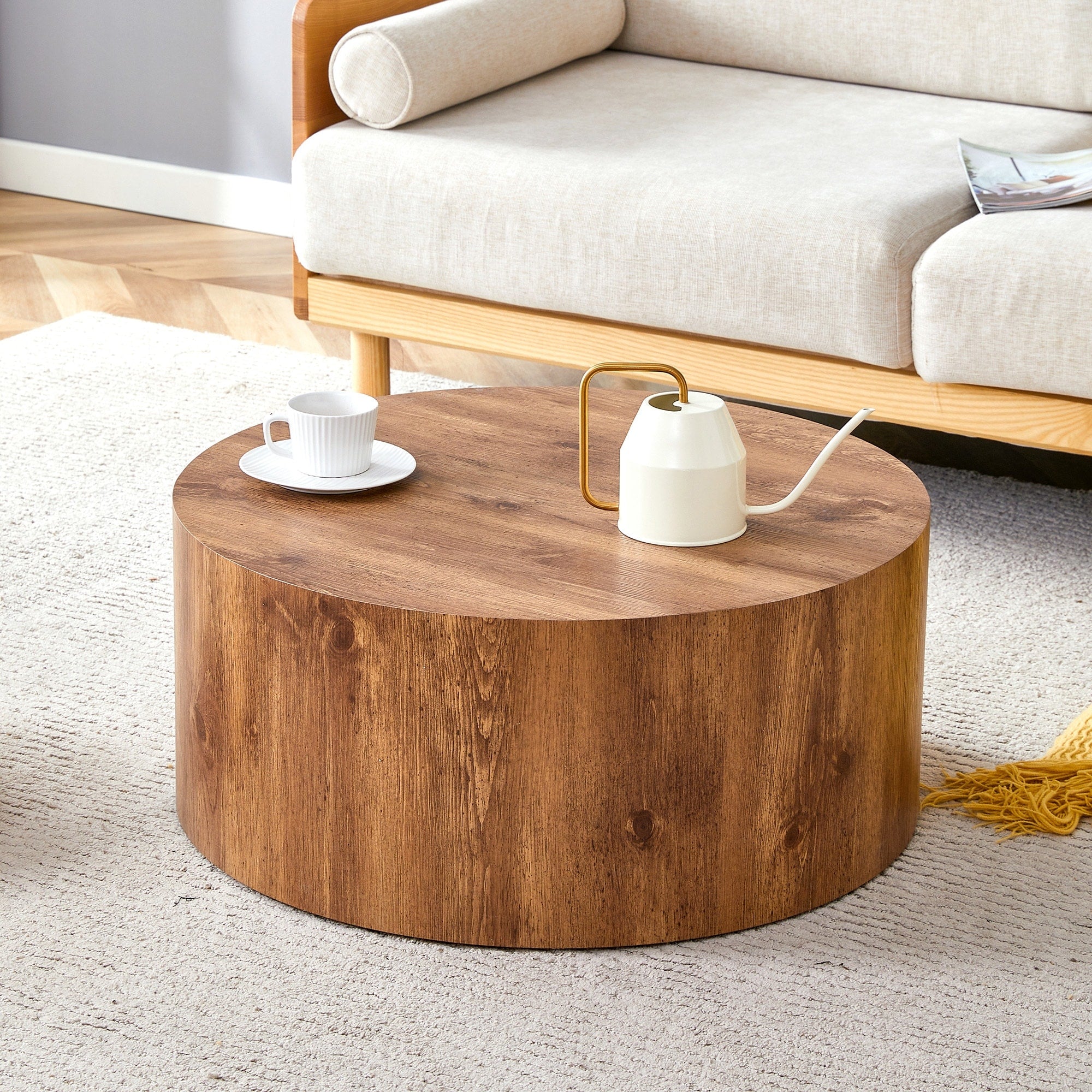 Roomfitters Mdf Cylindrical Coffee Table Circular Negotiation Table Modern Coffee Table For Small Spaces