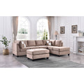 Roomfitters Malone Mocha Microfiber Sectional Reversible Chaise L Shaped Sofa Modern Padded Seating