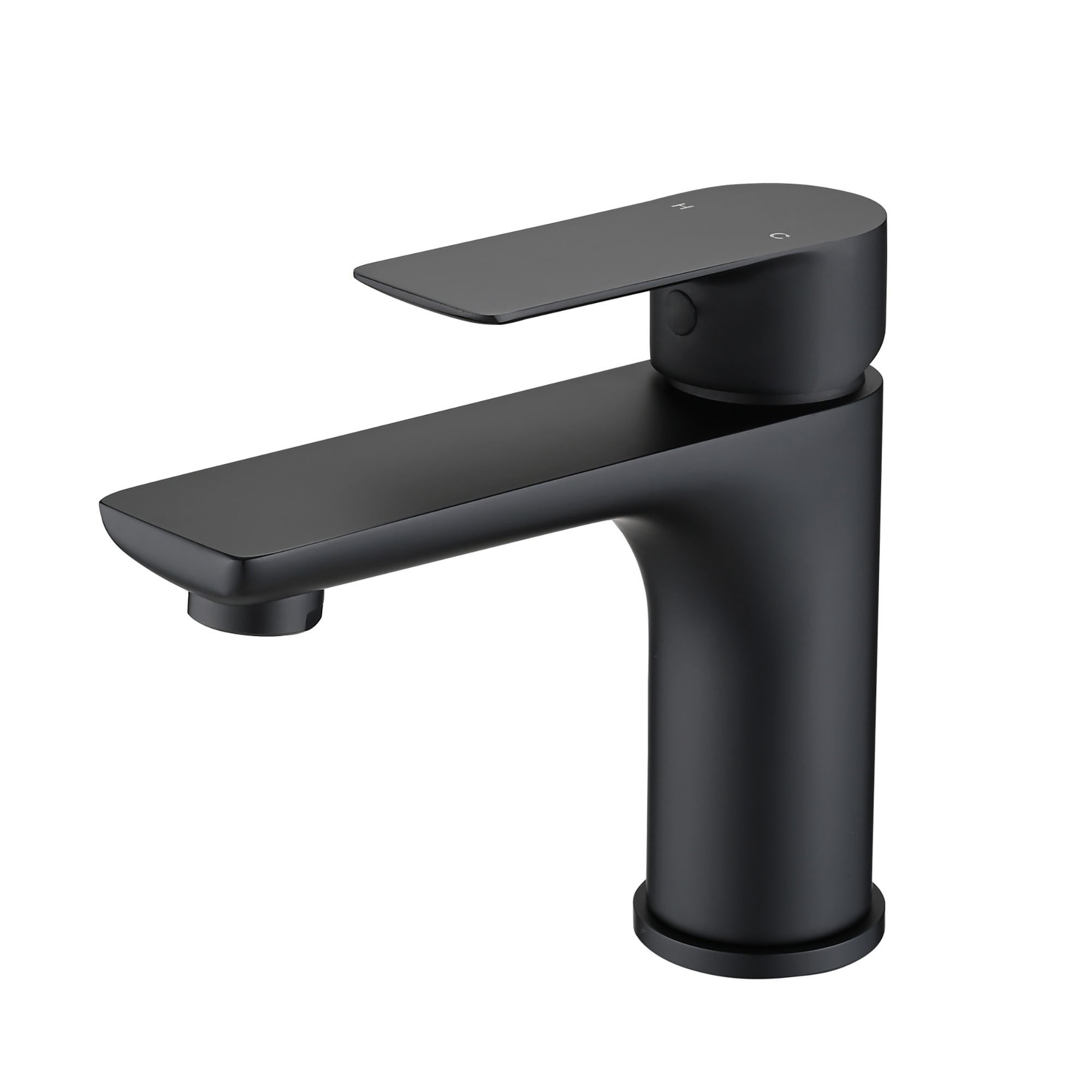 Roomfitters Matte Black Single Handle Bathroom Faucet Lavatory Basin Sink Faucet Deck Mount Vanity Faucet With Supply Lines