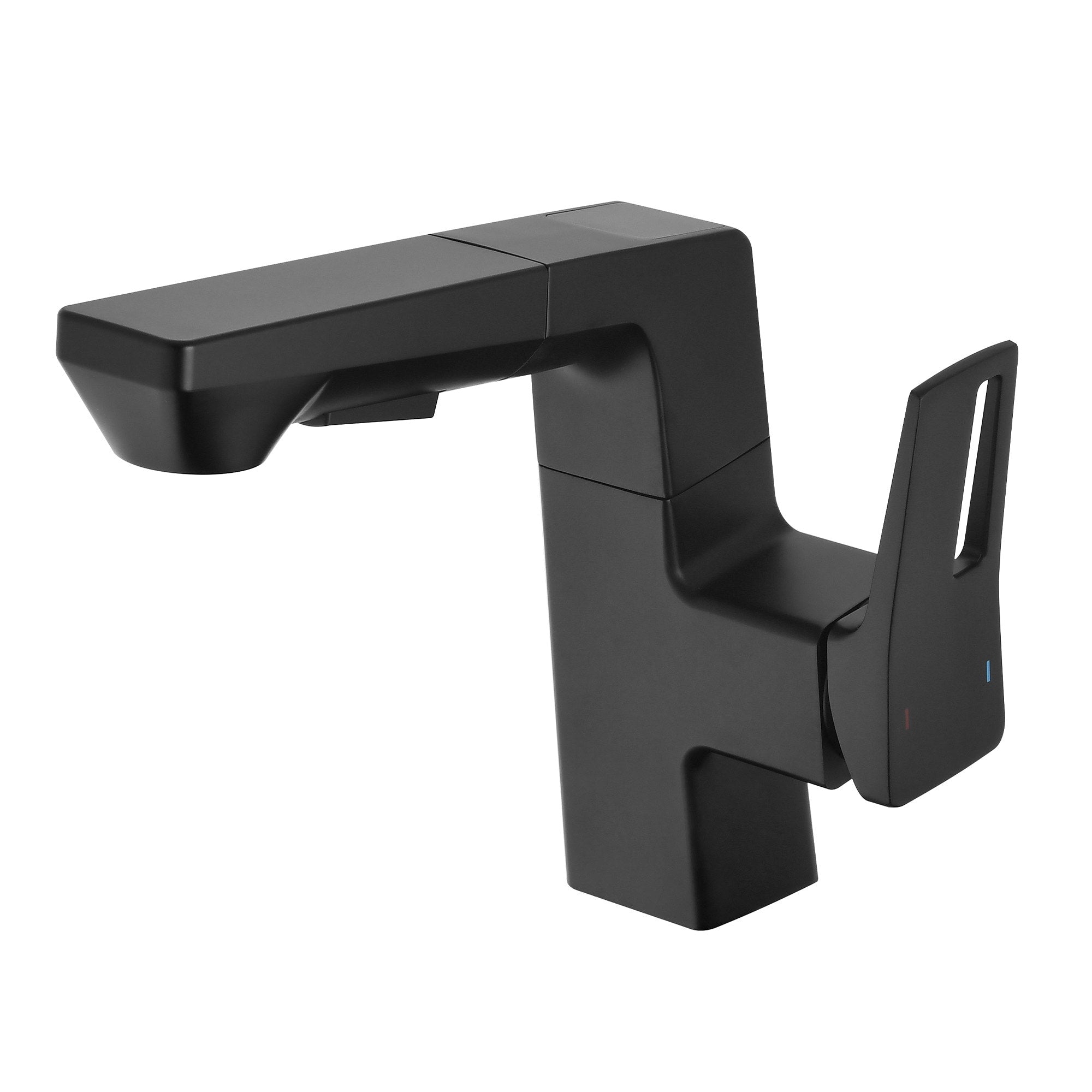 Roomfitters Matte Black Smart Led Bathroom Faucet Pull Out Spray Vanity Sink Faucet With Digital Temp Display Single Hole