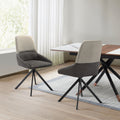 Roomfitters Maverick 180 Degree Swivel Dining Chairs Set Of 2 Two Tone Gray Fabric Accent Chairs Black Metal Spider Legs