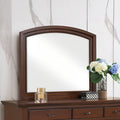 Roomfitters Meade Dark Cherry Traditional Dresser Mirror Carved Arch Classic Wood Frame High Clarity Vanity Mirror