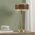 Roomfitters Mercury Glass Table Lamp Modern Gold Metal Bedside Light Luxury Spotted Glass Shade Desk Lamp For Living Rooms