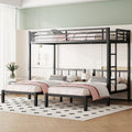 Roomfitters Metal Triple Bunk Bed Twin Over Twin Twin L Shaped Bunk Bed With Shelf Black
