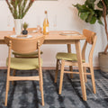 Roomfitters Mid Century Modern Avocado Green Dining Chairs Set Of 2 Solid Wood Kitchen Chairs Natural Rubberwood