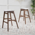 Roomfitters Mid Century Modern Bar Stools Set Of 2 Backless Solid Wood Pub Stools Kitchen Island Seating