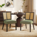 Roomfitters Mid Century Side Dining Chairs Set Of 2 Armless Cane Chairs Farmhouse Rattan