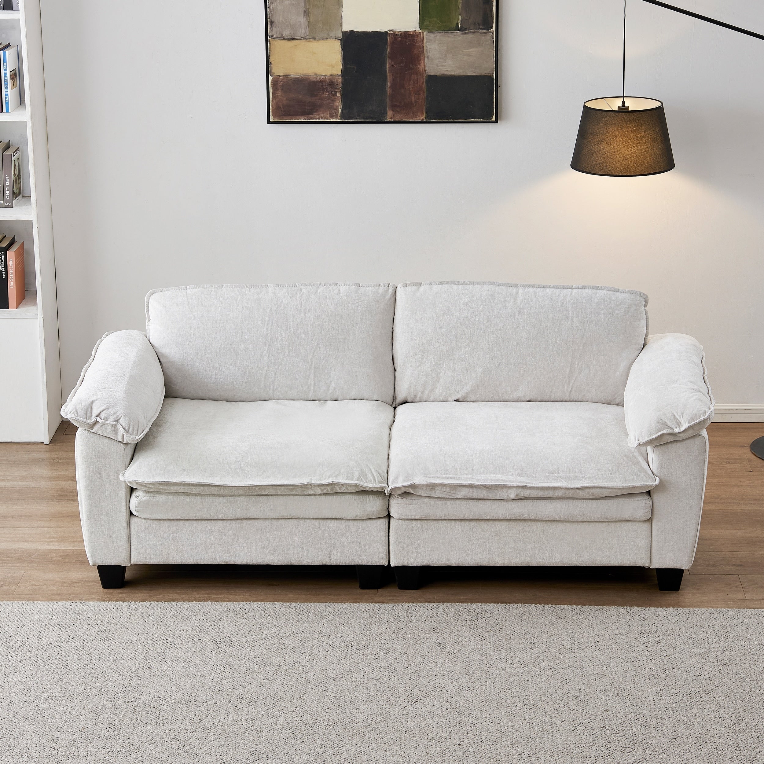Roomfitters Modern 2 Seater Loveseat Sofa Comfortable Small Space Couch With Padded Cushions For Living Room Office