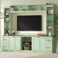 Roomfitters Modern 4 In 1 Entertainment Center Wall Unit With Bookshelf Tv Stand And Storage Cabinets For Home Theater