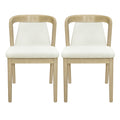 Roomfitters Modern Ash And Fabric Dining Chairs Set Of 2 Open Back Side Chairs Minimalist Rubberwood