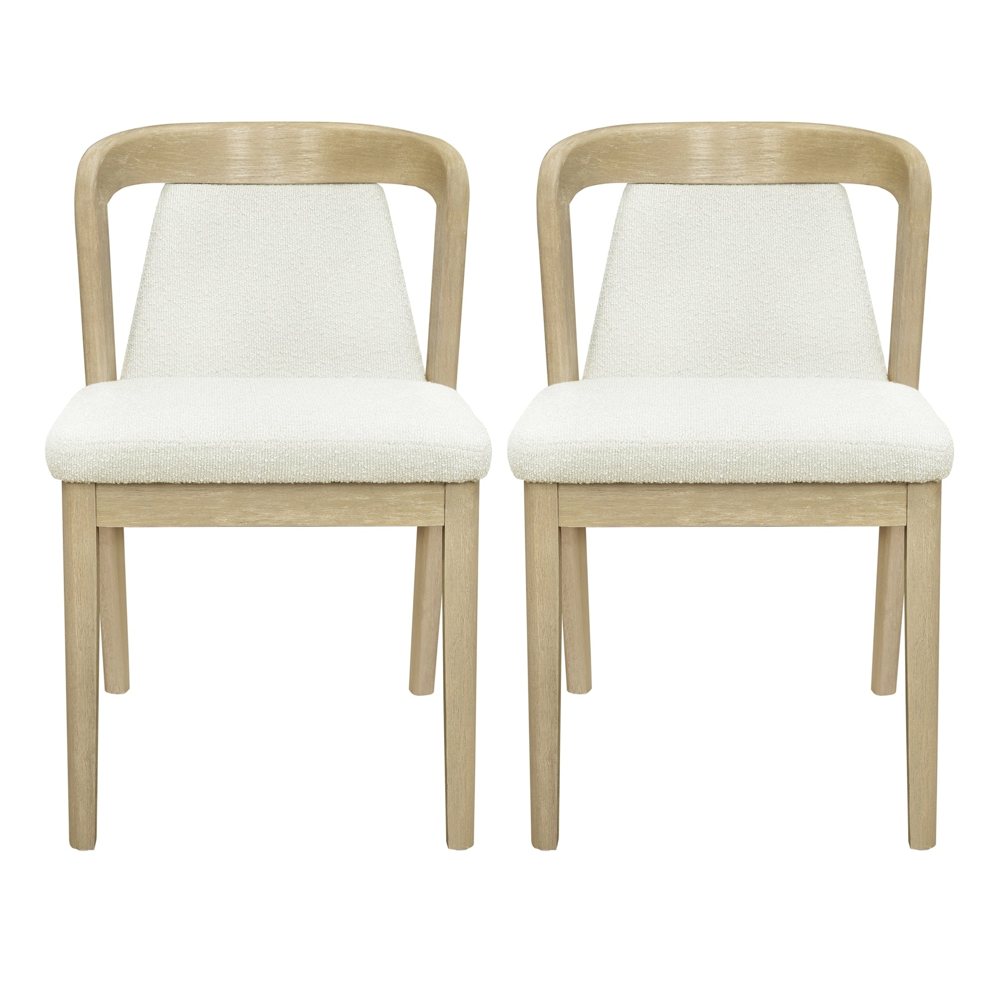 Roomfitters Modern Ash And Fabric Dining Chairs Set Of 2 Open Back Side Chairs Minimalist Rubberwood