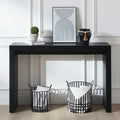 Roomfitters Modern Black Console Table With Ribbed Design 47 Narrow Entryway And Hallway Table Antique Black