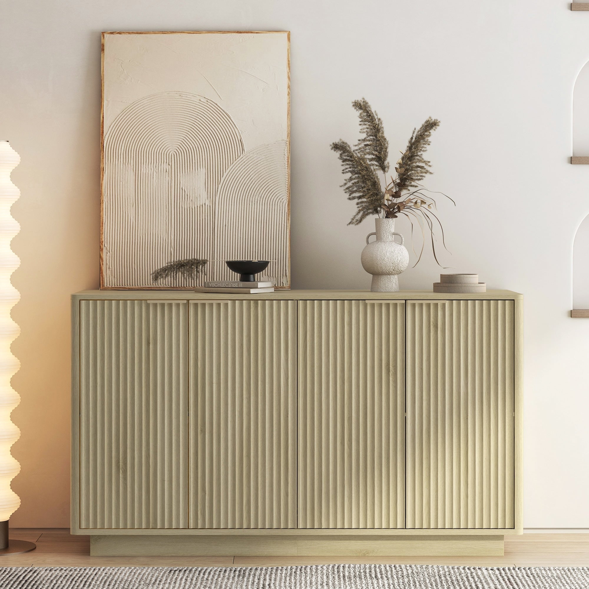 Roomfitters Modern Buffet Cabinet With Storage Kitchen Sideboard Cupboard Dining Room Credenza Entryway Furniture