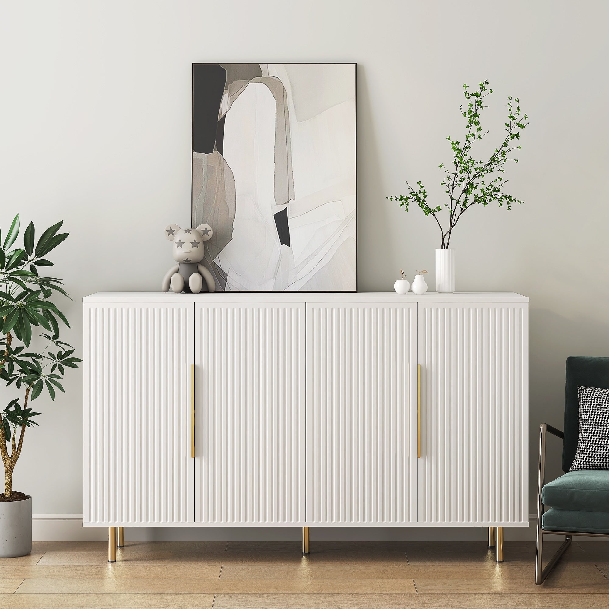 Roomfitters Modern Buffet Cabinet With Storage Kitchen Sideboard Cupboard Dining Room Credenza Entryway Table