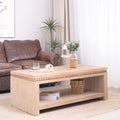 Roomfitters Modern Coffee Table With Beaded Trim Rectangular Open Storage Shelf