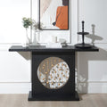 Roomfitters Modern Console Table With Gold Accents 56 Entryway Table With Cutout Engineered Wood Black Gold