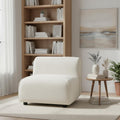 Roomfitters Modern Curved Accent Chair Plush Upholstered Lounge Seat Ergonomic Armless Chair For Living Room