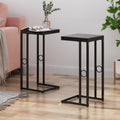 Roomfitters Modern Matte Black C Shape End Tables Set Of 2 Essex Iron Side Tables Space Saving Laptop Desk Pack