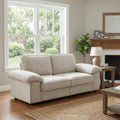 Roomfitters Modern Overstuffed Upholstered Sofa With Hidden Storage And Padded Arms Comfy Loveseat For Small Space