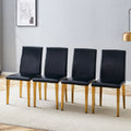 Roomfitters Modern Pu Leather Dining Chairs With Golden Metal Leg Ergonomic Upholstered Kitchen Seating Set Of 4 Chairs