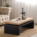 Roomfitters Modern Rectangular Wood Coffee Table With Floating Top 47.6 Long For Living Room