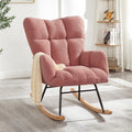 Roomfitters Modern Rocking Chair Comfortable Nursery Glider With Solid Wood Base For Living Room Bedroom