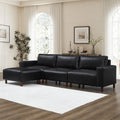 Roomfitters Modern Sectional Sofa Comfortable L Shaped Upholstered Couch With Solid Wooden Legs For Living Room