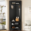 Roomfitters Modern Space Saving Corner Hall Tree With Shoe Storage Bench Coat Hooks And Shelves For Entryway Mudroom